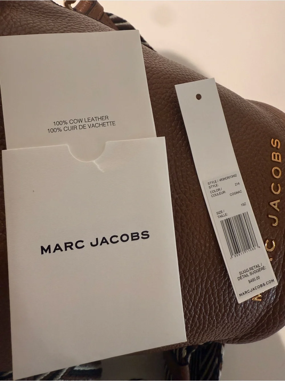 NWT Marc Jacobs groove bucket bag - cognac